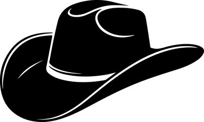 Western hat black silhouette Vector
