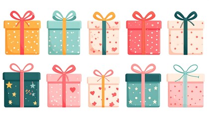 Gift boxes in various patterns
