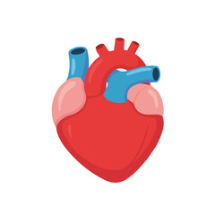 Vector Editable Illustration of Human Heart for World Heart Day, Medical Healthcare Awareness Poster Design for Heart Health and Cardiovascular Disease Prevention