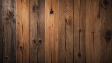 Naklejka premium Wooden wall panels with natural grain and knots, creating a rustic and warm ambiance.