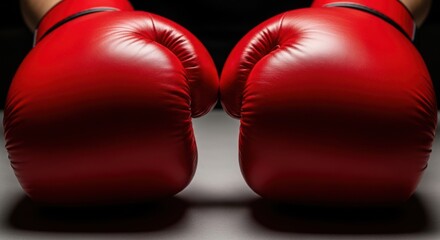 Red Boxing Gloves Ready for a Fierce Competition