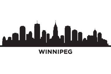 Obraz premium The winnipeg skyline is visible, isolated on white background it is a city with a rich history and culture, and a growing economy
