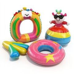 Obraz premium Photo of Inflatable toys Isolated on white background