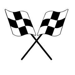 checkered flag isolated on white