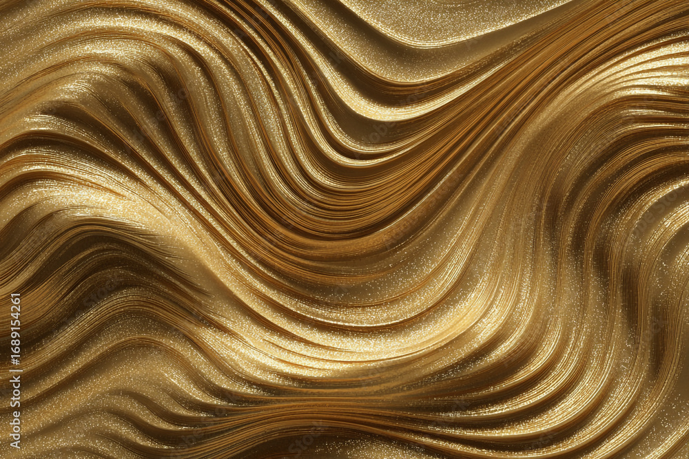 Poster golden shimmering waves abstract texture background design