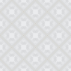 Floral Diamond Repeat Pattern Background in Light Gray Tones Texture