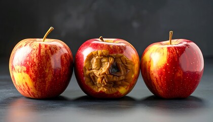Apples showing decay