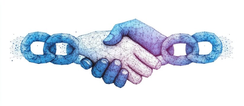 Abstract Polygonal Handshake Bound by a Chain:  Digital Collaboration and Connection