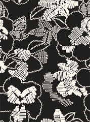 abstract an embossed blooming bright flower motif arrangement all - over textile design illustration digital image printing factory