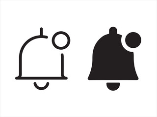 Obraz premium Notification bell icon in black and white isolated on white background