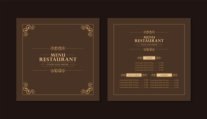 Elegant Ornate Restaurant Menu Template with Decorative Frame and Typography