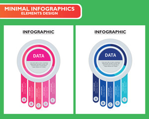 A unique infographic template with a central circle and five hanging ribbons. The design is vibrant and can be used to display data, a list of facts, or key points in a stylish and creative way.