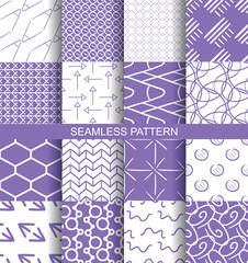 Set of seamless hand drawn linear patterns. Collection abstract backgrounds for design, fabric, textile, wrapping etc.