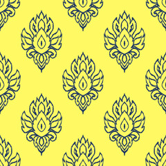 seamless pattern inspired by Dayak. design is often used in textiles for fashion or cloth.
