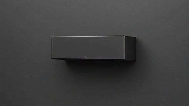 Sophisticated Minimalism: Sleek Dark Gray Rectangular Box on a Textured Wall