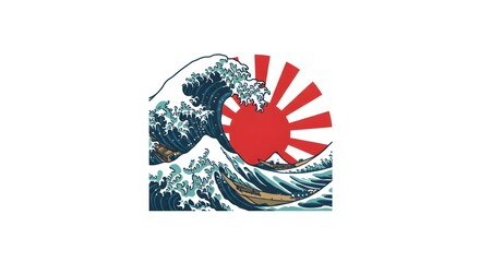 oriental art style for shirt design or graphic arts
