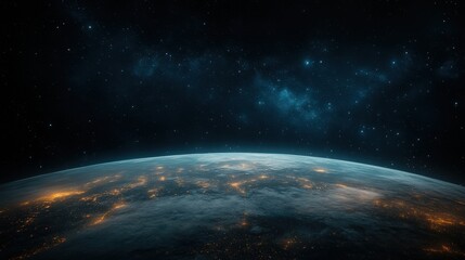 Obraz premium view of the earth from space at night