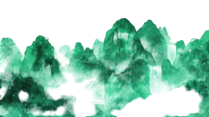 Abstract Teal Watercolor Landscape with Gradient Texture