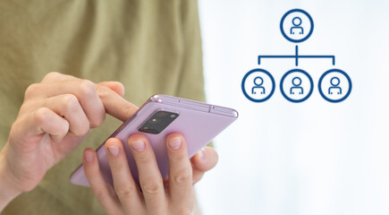 Using social media and digital online, using smart phone with Social media. concept of living on vacation and playing social media.