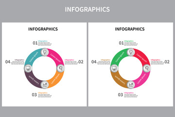 A simple and professional circular infographic template with four sections. The design is ideal for showcasing a cyclical process, a workflow, or a continuous sequence of events.