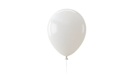 A simple white balloon floating in the void symbolizing purity and new beginnings with a clean black background and