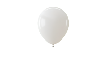 A simple white balloon floating in the void symbolizing purity and new beginnings with a clean black background and