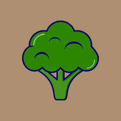 broccoli simple icon, green color, vector illustration