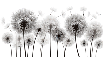 Black And White Dandelion Abstract Art