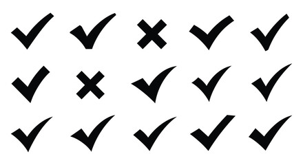 check marks and crosses arranged in grid pattern