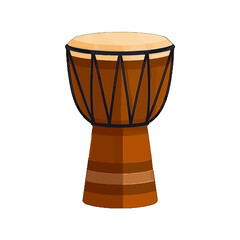 Vector art of a traditional djembe drum, an african percussion instrument