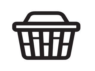 Clean minimalist basket icon line art illustration