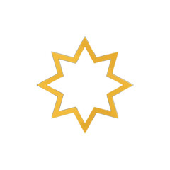 Vector art of a golden eightpointed star symbol, representing a geometric shape and abstract design