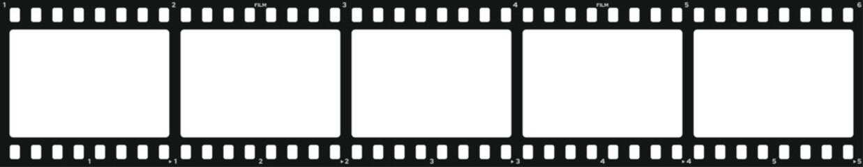 High Detail Film Strip Vector – Cinema Reel, Movie Frame & Photography Template