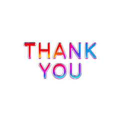 Vector art of colorful gradient text saying thank you, perfect for expressing gratitude and appreciation in various designs