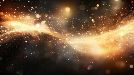 Fototapeta premium Abstract glowing particles on dark background