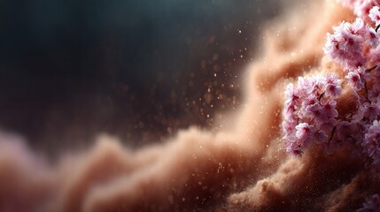 Obraz premium Abstract glowing particles on dark background