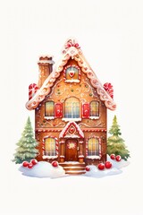 Gingerbread house christmas drawing confectionery.