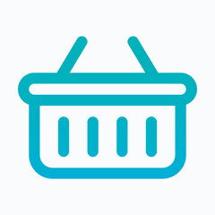 Shopping basket isolated vector lineal gradient style icon