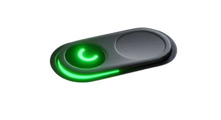 Activating innovation The sleek toggle switch glows with vibrant green energy powering up possibilities against the
