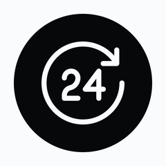 24 hour service isolated vector circular style icon