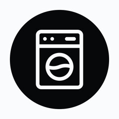 Washing machine isolated vector circular style icon