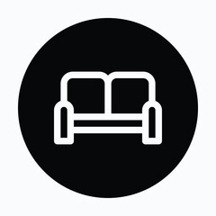 Obraz premium Sofa isolated vector circular style icon