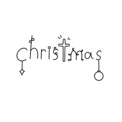 The word Christmas is written in a cursive style