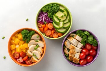 Colorful Chicken and Vegetable Bowls Healthy Meal Prep