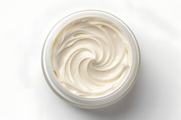 Cream Jar Overhead Shot Swirled Off White Moisturizer
