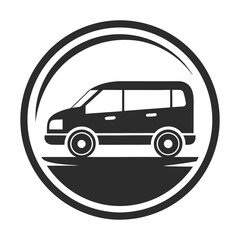 Minivan Icon in Circle