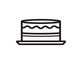 Clean tasty cake illustration in thin elegant vector lines