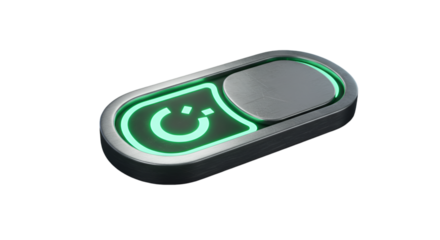 The future of connection A sleek glowing toggle symbolizing tech innovation bridging worlds with a simple luminous