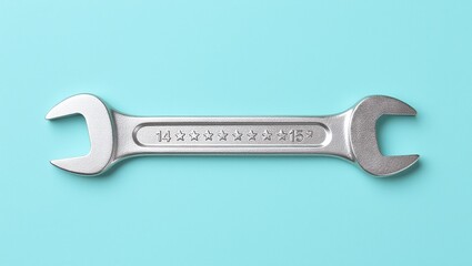 Metal wrench, ready for construction or repair work.