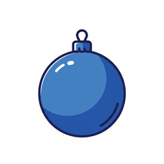 Obraz premium Blue christmas ornament hanging, sparkling, ready to decorate a tree during the holiday season, evoking a festive and joyful mood.